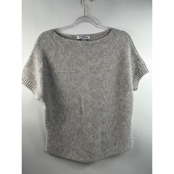 Tommy Bahama Sweater Women's Sz XS Gray Dolman Short Sleeve Asymmetric - Picture 1 of 8